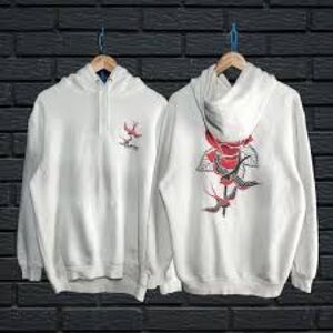 Empyre White and Red Graphic Hoodie